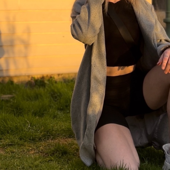 Knee Length Tie Up Business Outerwear Coat - Picture 5 of 5